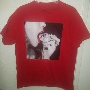 2 MONKEYS Mens Graphic Red T-Shirt Size LARGE